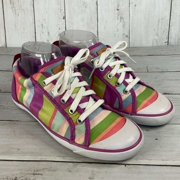 Coach Shoes - COACH Barrett Hampton Weekend Multi Color Stripe Sneaker